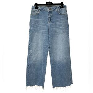 BODEN Wide Leg High Rise Distressed Denim Jeans